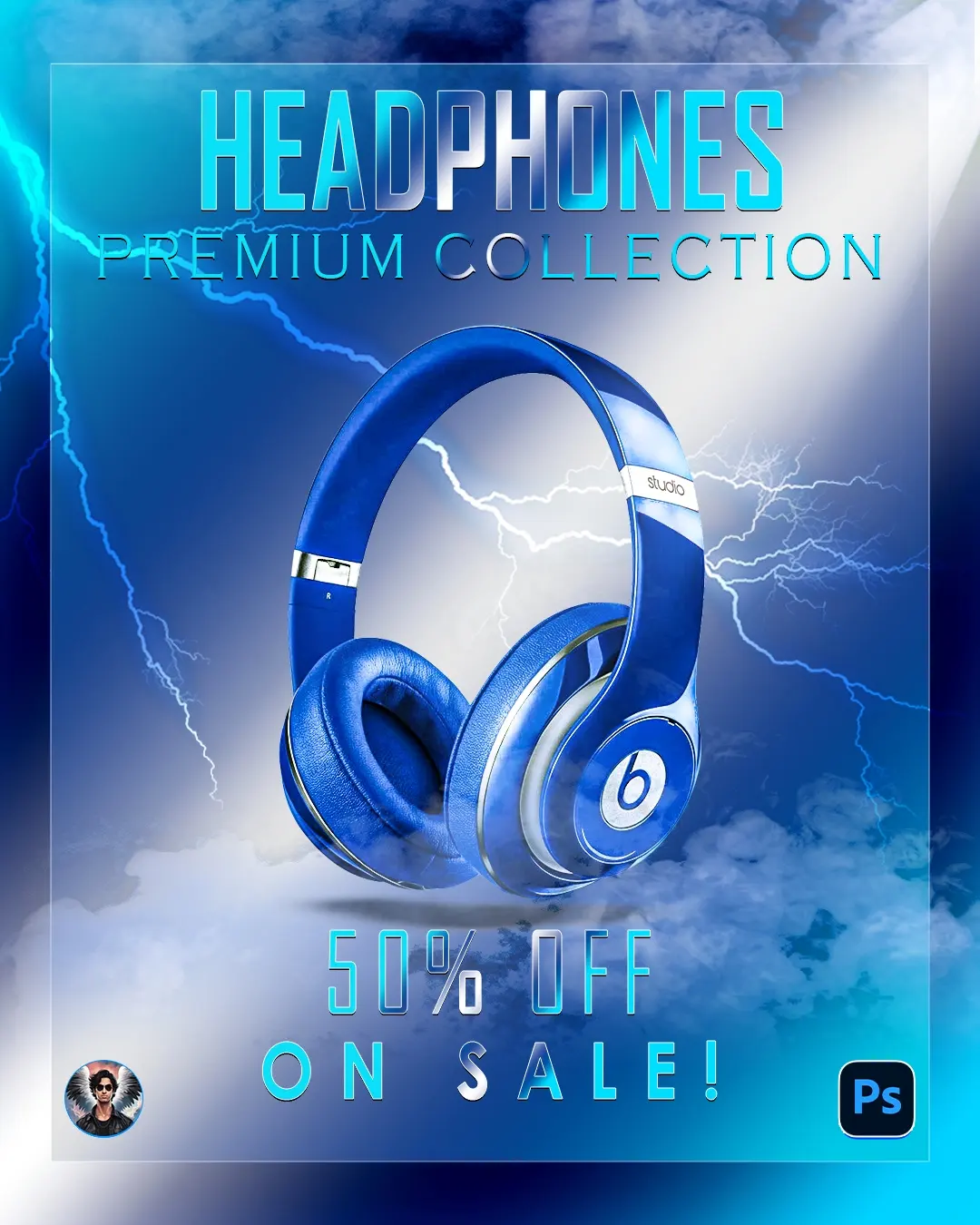 'Blue Beats Headphones' Art